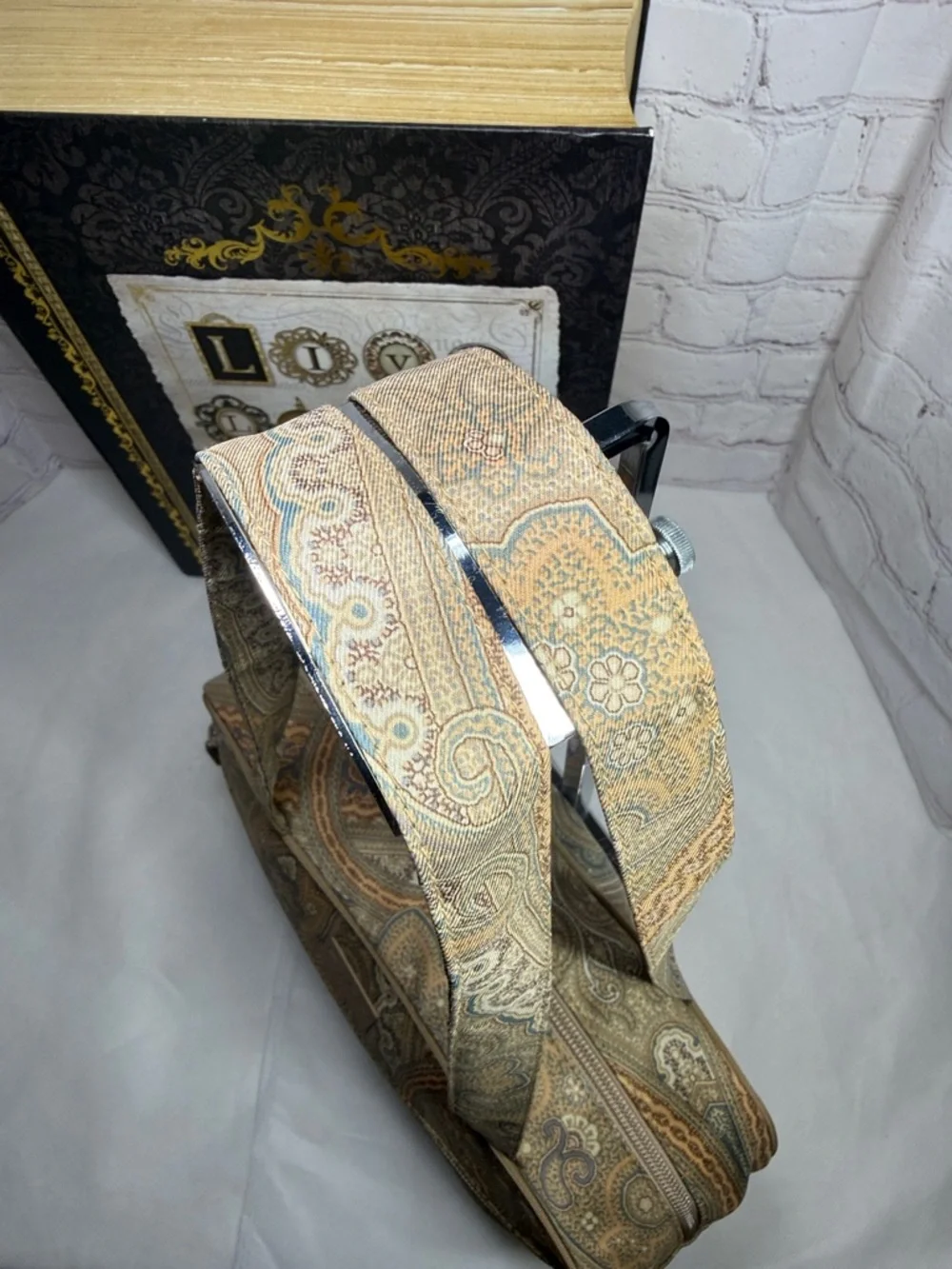 Etro Profumi Paisley Canvas Large Shoulder Bag 11.75x6.5x3.25in NWOT - Picture 7 of 14